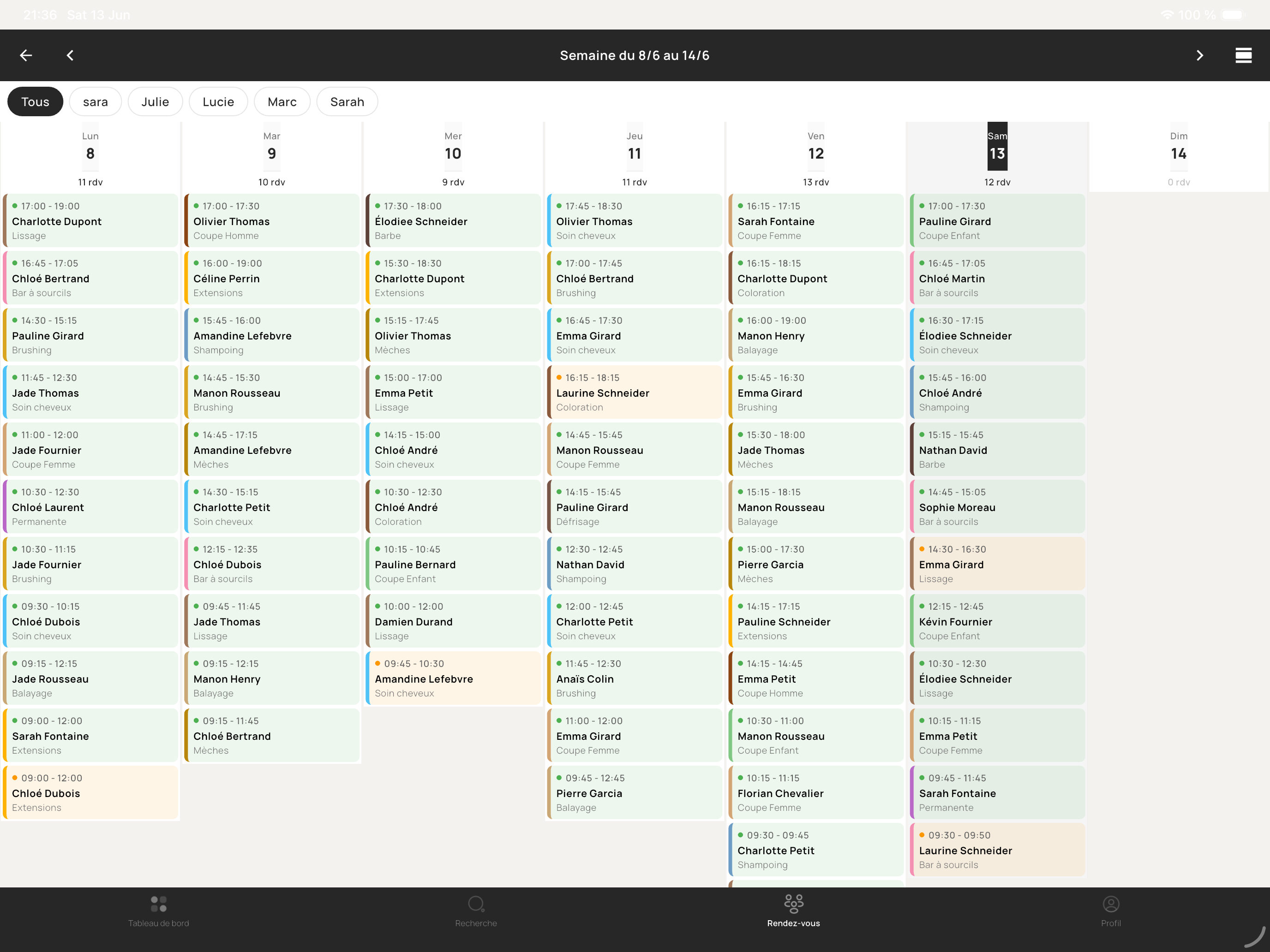 Agenda multi-praticiens Temgo Business