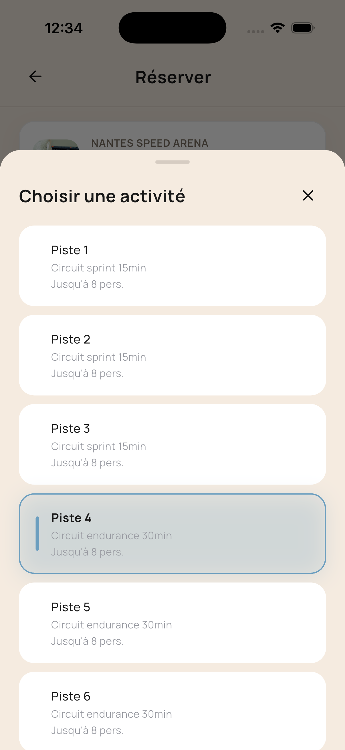 Réserver un créneau de loisirs dans l'app Temgo